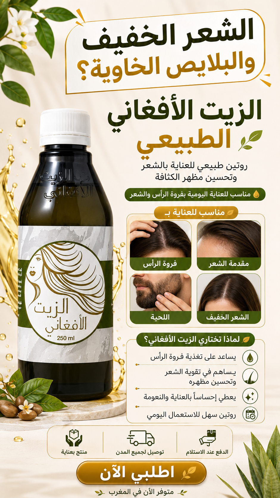Afghan Y الزيت الأفغاني by Coopérative Casa Cosmétique, showing a bottle of traditional herbal oil on a neutral background.